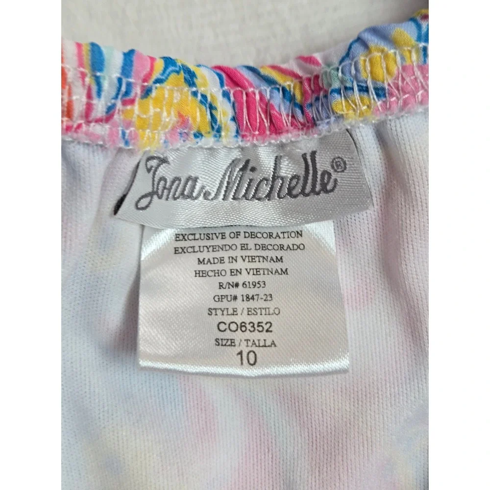 Jona Michelle Girls Tiered Floral Paisley Dress Pink‎ Blue Size 10 Cottagecore